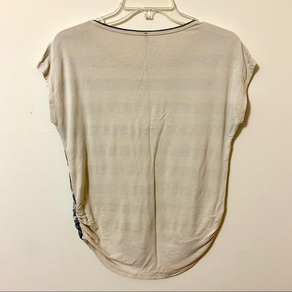 ✨4/$25✨ Y2K Edista Top/Blouse - Cream/Grey - Size Medium - Picture 2 of 12